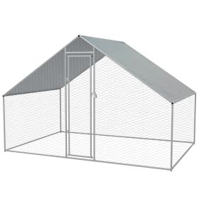 Outdoor Chicken Cage Galvanized Steel 9'10"x6'6"x6'6"