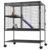 VEVOR 36" Metal Small Animal Cage 2-Tier Rolling Ferret Cage with Tray A Ramp