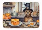 Border Terrier Fall Kitchen Pumpkins Memory Foam Kitchen Mat Machine Washable Anti-Fatigue Mat Cushion Comfort Bath Mat or Kitchen Rug