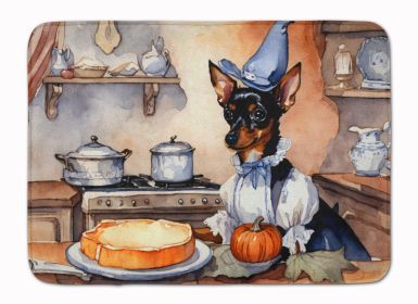 Miniature Pinscher Fall Kitchen Pumpkins Memory Foam Kitchen Mat Machine Washable Anti-Fatigue Mat Cushion Comfort Bath Mat or Kitchen Rug