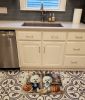 Bichon Frise Fall Kitchen Pumpkins Memory Foam Kitchen Mat Machine Washable Anti-Fatigue Mat Cushion Comfort Bath Mat or Kitchen Rug