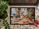 Chihuahua Christmas Cookies Doormat Front Door Mat Indoor Outdoor Rugs for Entryway, Non Slip Washable Low Pile, 24H X 36W