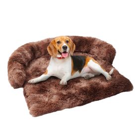 Dog Bed Mat For Couch - Non-Slip, Machine Washable - Comfortable Pet Pad For Large Dogs And Cats - Indoor Sofa Cushion With Removable Cover - 43x (Option: 43x41x7inch-Tiedye Dark Coffee)